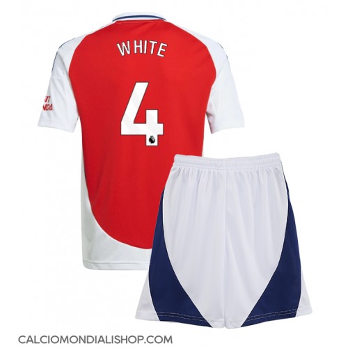 Maglie da calcio Arsenal Ben White #4 Prima Maglia Bambino 2024-25 Manica Corta (+ Pantaloni corti)